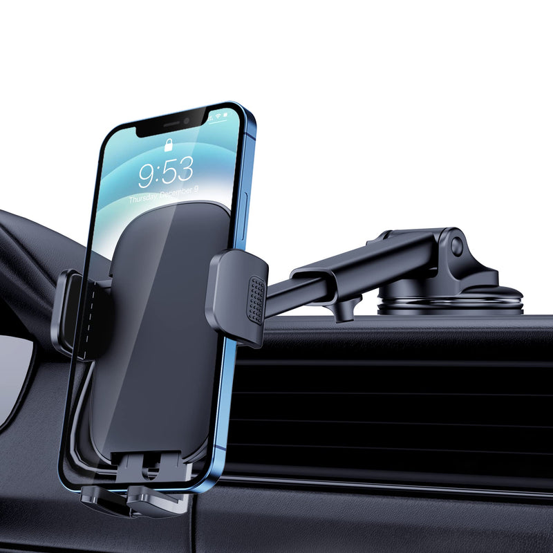 Qifutan Car Phone Holder Mount Phone Mount for Car Windshield Dashboard Air Vent Universal Hands Free Automobile Cell Phone Holder Fit iPhone Black