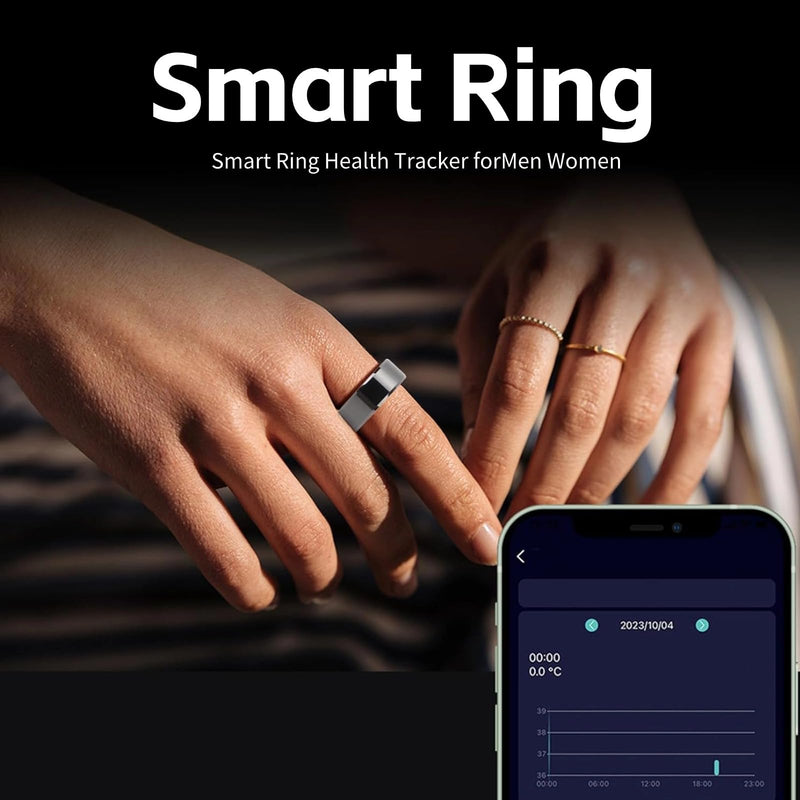 Smart Ring Health Tracker for Men & Women, Waterproof Fitness Sleep Heart Rate Blood Oxygen Tracker Ring, Bluetooth Fitness Tracker Ring Pedometer with APP for Daily Use 10