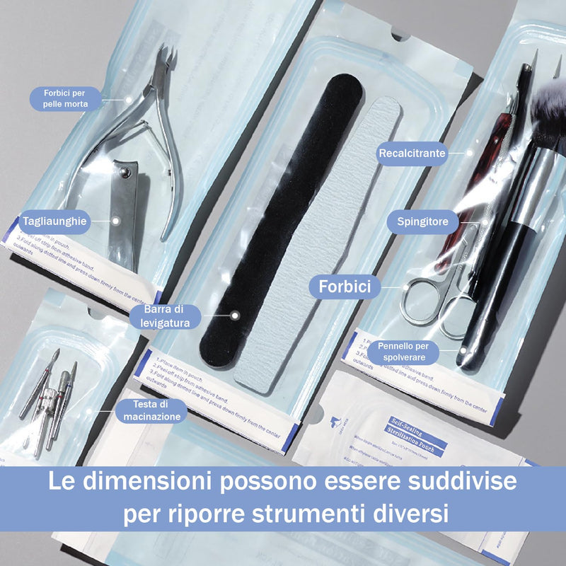 Esshogo 150pcs Sterilization Bags, Sterile PVC Bags, Autoclave Bags, Self Sealing Bags for Sterilization, Sterilization Bags