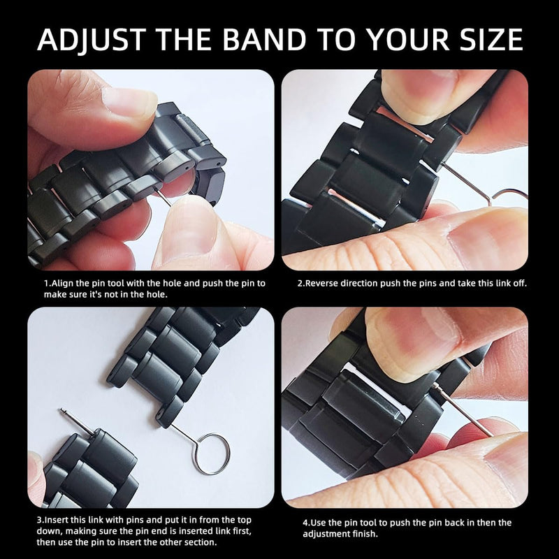 Luxury Titanium Fenix 8 51mm/7X/6X/5X Plus Band, 26mm Premium Metal Quickfit Bands Watch Strap with Swept Wing Clasp Compatible for Garmin Fenix 7X Pro/6X Pro/5X Plus/Enduro 3/Tactix 7 Bands Black