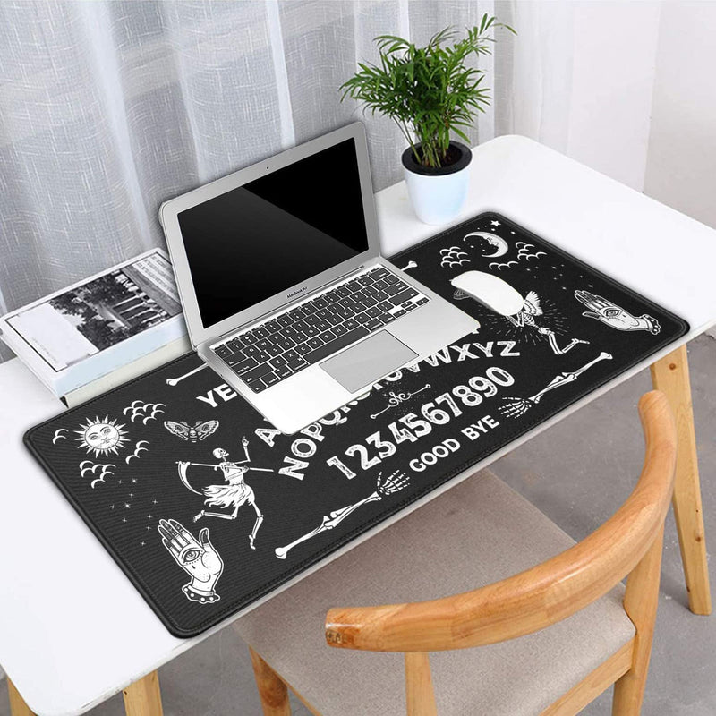 Large Gaming Mouse Pad, Long Extended XL Ergonomic Mousepad Desk Pad, Large Rubber Mice Pads Stitched Edges, 31.5'' X 11.8'+ Cup Coaster , Ouija Board Pattern Yu-mouse pad-2-97