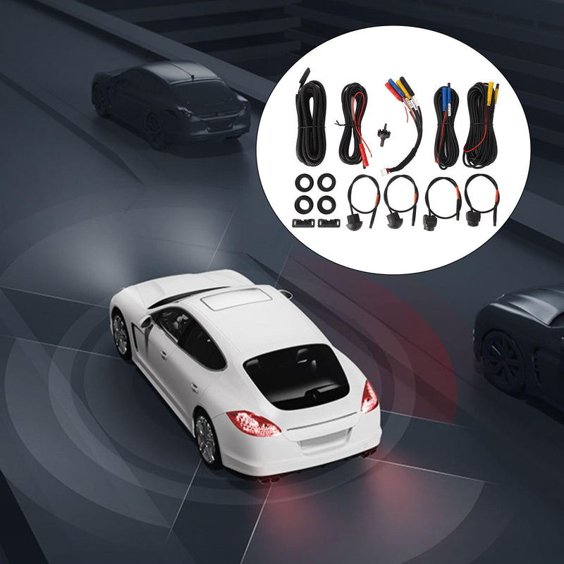 Fockety 360 Degree Bird View Surround System, 720P / 1080P AHD Backup Camera with Night Vision & 4 Way Cameras, IP68 Waterproof Surround View Panoramic Dash Camera for Android Auto Radio