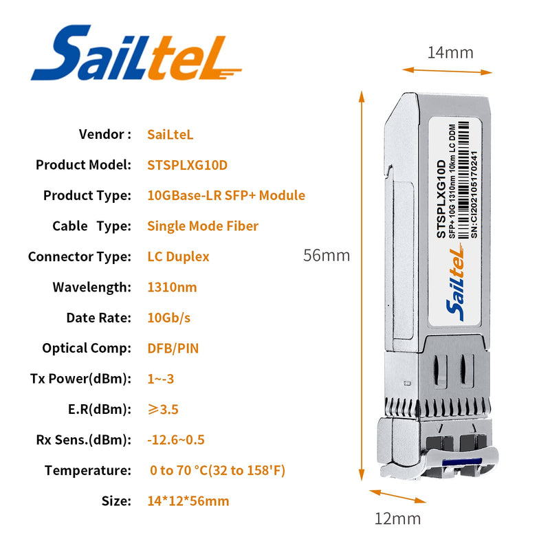 10G Gigabit Single Mode SFP+ LC Module,10G 1310nm SMF, up to 10 km, DDM,10GBase-LR Fiber Transceiver, Compatible with Cisco, Ubiquiti, Mikrotik,Netgear, Dlink,Linksys and More (4 Pack)