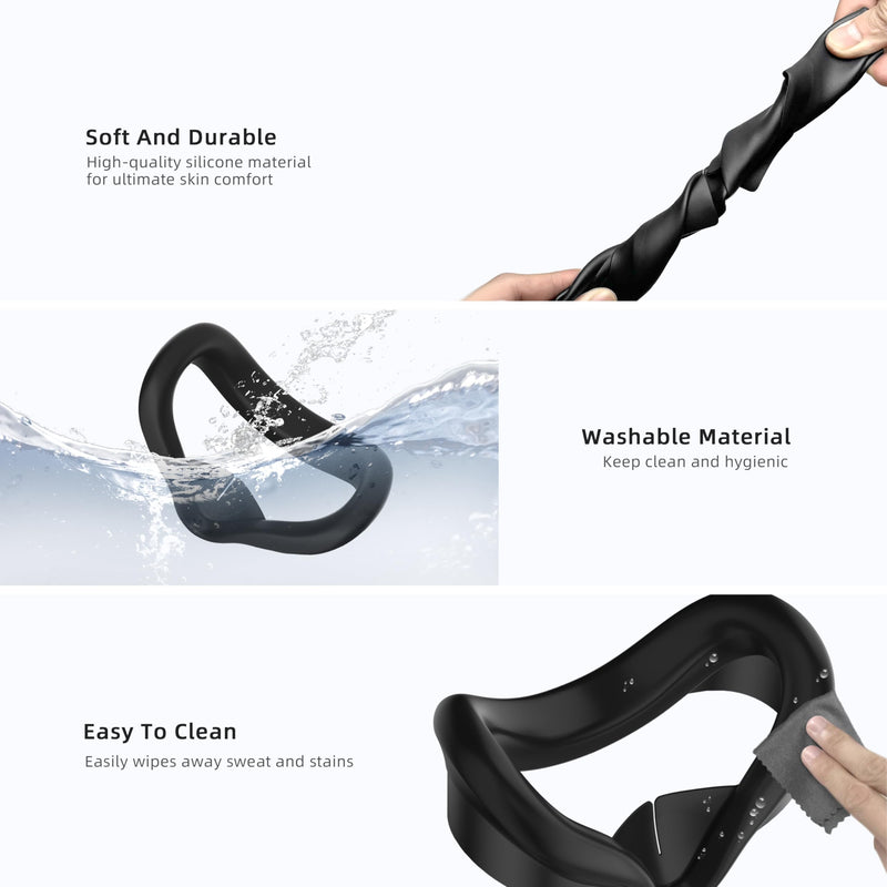 APEXINNO Silicone Face Pad Cover Compatible with Meta Quest 3S Accessories,Large Carrying Case for Meta Quest 3S/Oculus Quest 3/Oculus Quest 2/Quest 3