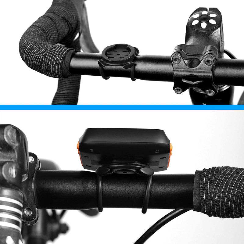 Compatible for COOSPO BC107 Mount, Out-Front Bike Computer Mount Compatible with Garmin,Wahoo,XOSS Bike Computer, Out Front Bracket Plastic Bike Computer Mount Adapter Base (2 pack-Black+Black) 2 pack-Black+Black