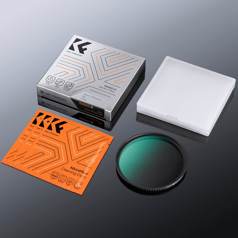 K&F Concept 82mm Black Diffusion 1/8 Filter, Mist Dreamy Cinematic Effec Filter for Video/Vlog/Portrait Photography K-Series