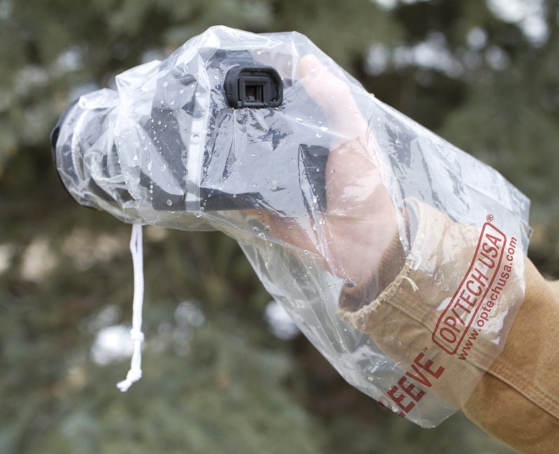[AUSTRALIA] - OP/TECH USA Rainsleeve Camera Cover - Small Camera Sleeve Rain Cover - Clear Camera Rain Sleeve with Viewfinder - Camera Rain Cover - 2 Pack 2- Pack 