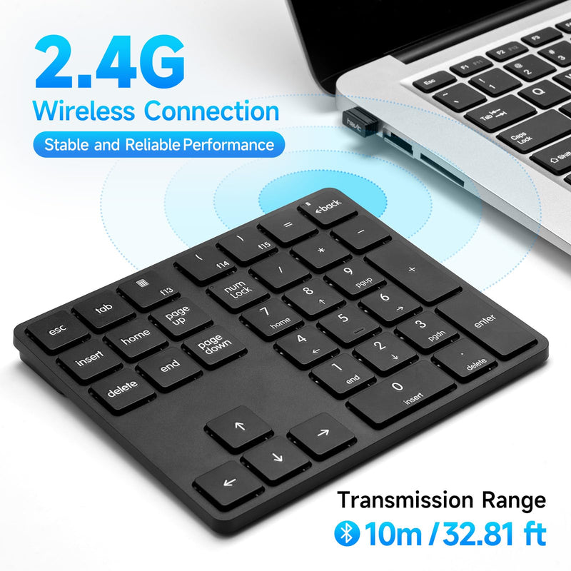 [AUSTRALIA] - havit Wireless Number Pad for Laptop, Fully Compatible with Mac OS, iPad, Windows, and Android Devices – 2.4G Rechargeable 34-Key Numeric Keypad 
