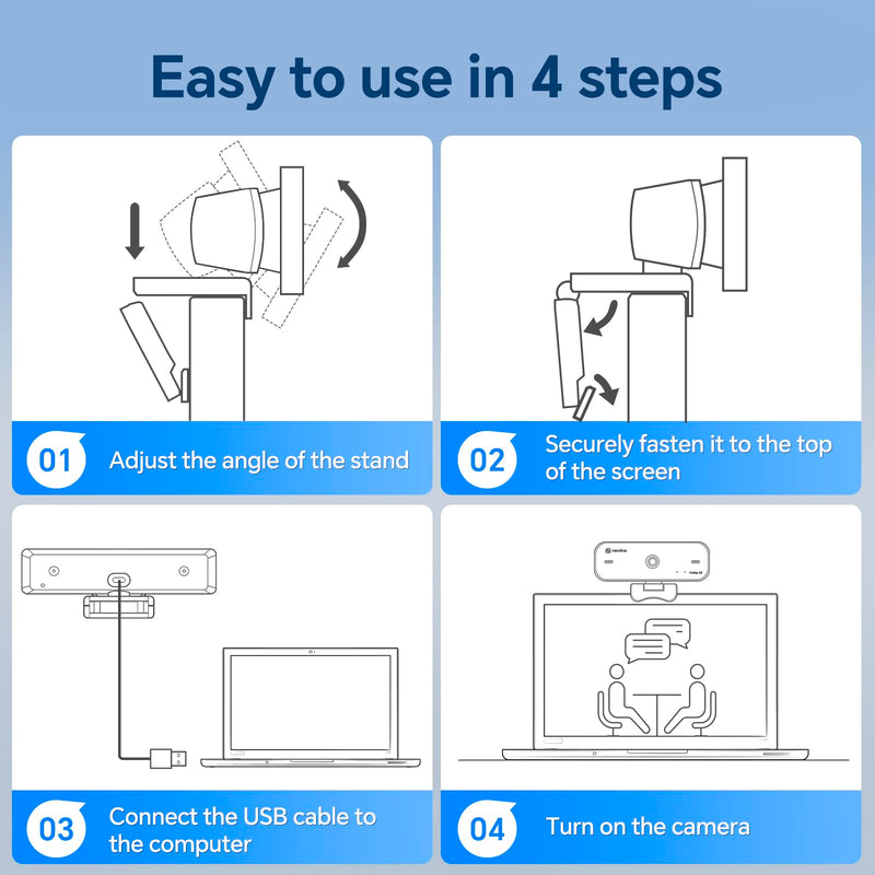 NewlineWork NewEye 4K HD PC Webcam USB Webcam with Microphone Pro Streaming Web Camera with Auto Focus, Low Distortion, Privacy Cover, Tripod Stand for Zoom/Skype/Teams/Laptop/conferencing/Calling
