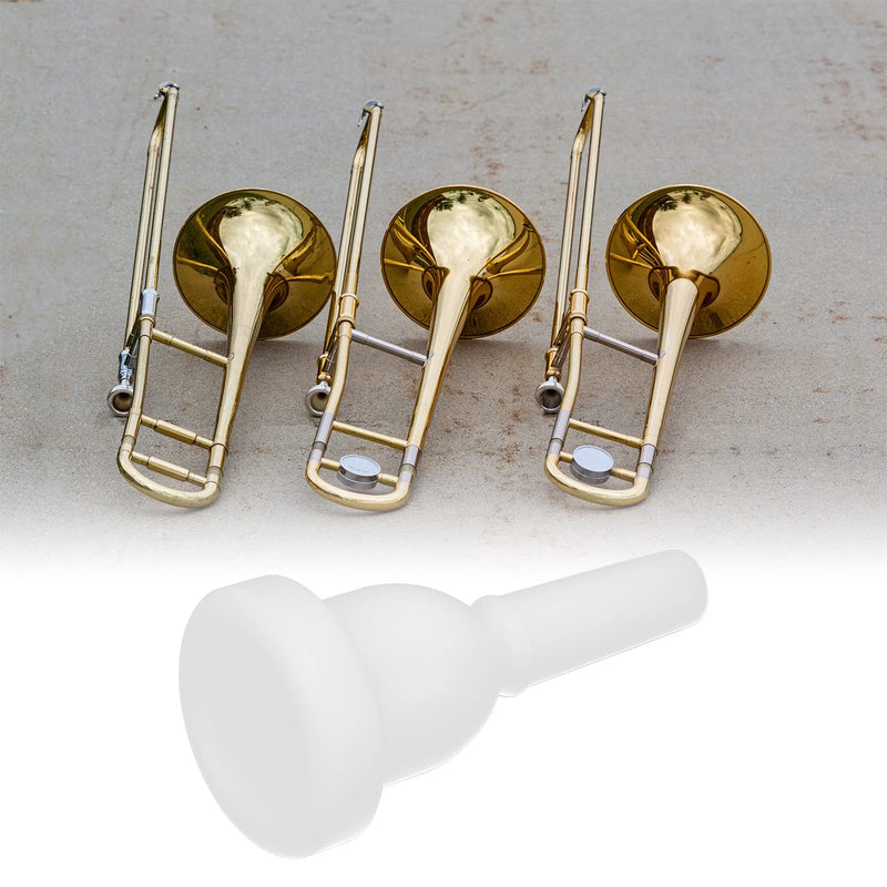 Trombone Mouthpiece, White Professonal Pure Sound Labor‑Saving ABS Plastic Trombones Mouth for Players for Wind Instrument for Performance for Practice