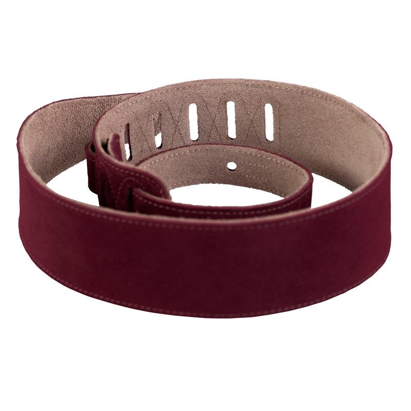Levy's Leathers 2 1/2" Suede Leather Strap,Burgundy Burgundy Standard