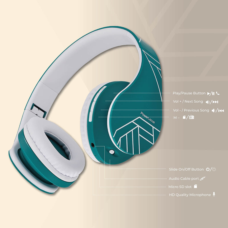 PowerLocus P3 Black/Gold x P2 Blue Wireless Headphones Over Ear