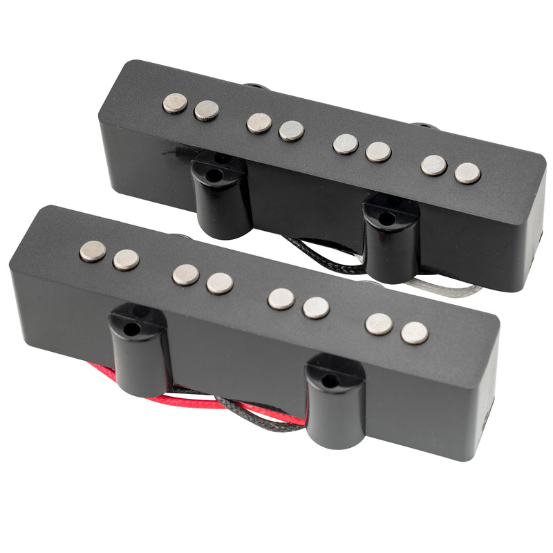 Artec JOA4 Alnico 5 Vintage Tone Jazz Bass Pickups Neck Bridge Pickups Set for 4 String J-Bass Electric Bass, Black Black Set