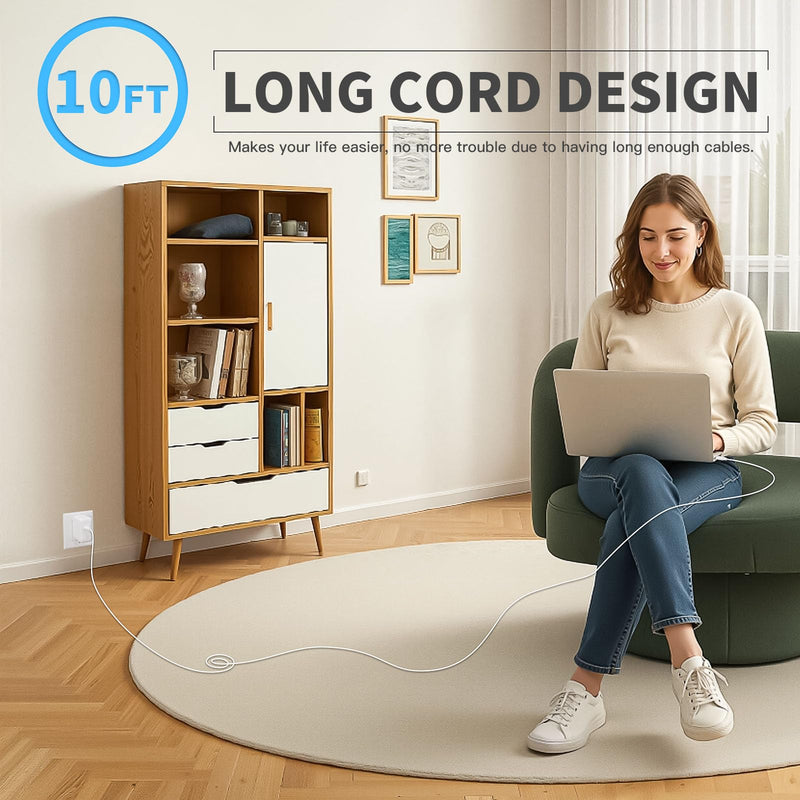 Mac Book Air Charger, 10FT Extra Long USB C to C Cable with Portable 30W USB C Power Adapter Compatible with MacBook Air M1 M2 M3 M4, MacBook Pro 13-16 Inch,iPad Pro,iPhone 16/17 and All USB-C Devices