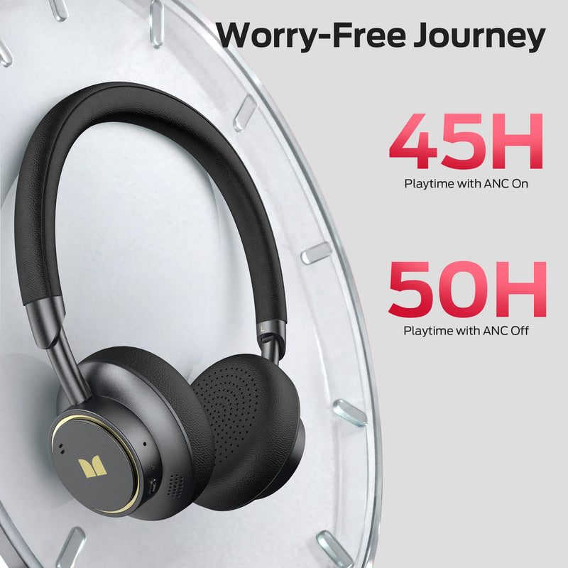 Monster N-Tune mini 02 Noise Cancelling Headphones, Over Ear Headphone Foldable Design, 50H Playtime Headphones Wireless, Bluetooth 6.0, Adjustable Lightweight and Comfortable for Travel