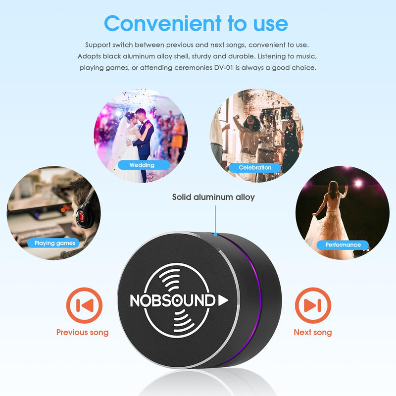 Nobsound USB Volume Control Knob with Mute Function, Compatible with Windows, Mac, Android, iOS, Mini Desktop Audio Controller with Breathing Light (DV-01)