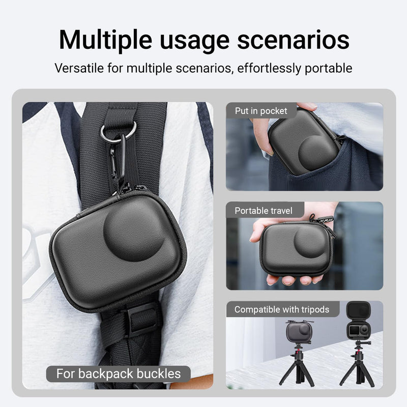 Mini Carrying Case for DJI OSMO Action 6 Accessories, Action6 PU Hard Portable Storage Bag with Lens Screen Protectors & Rubber Lens Cap Cover for DJI Action Camera