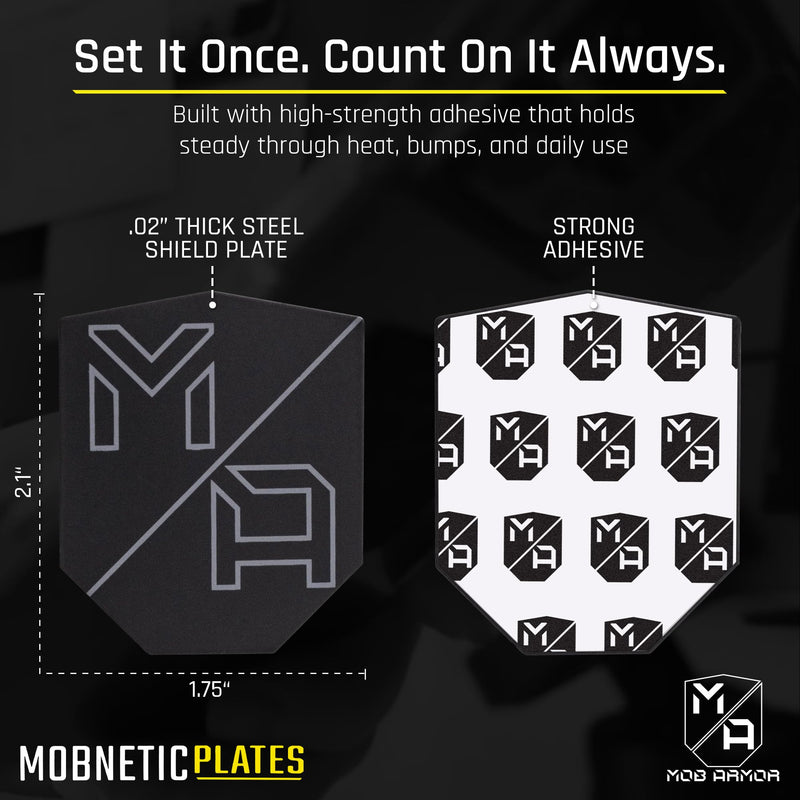 Mob Armor MobNetic Phone Magnet Plate, 6 Pack | 0.02" Thick Metal, 3M VHB Adhesive, Compatible w/ iPhone & Android, For Phone Mounts on Cars, Trucks & Motorcycles