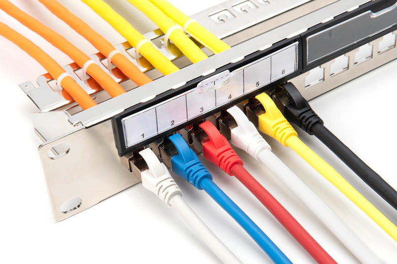 DIGITUS Patch Panel - Modular - For Keystone Modules - 19" - 24-Port - Shielded - Rack Mount 1U - Grey