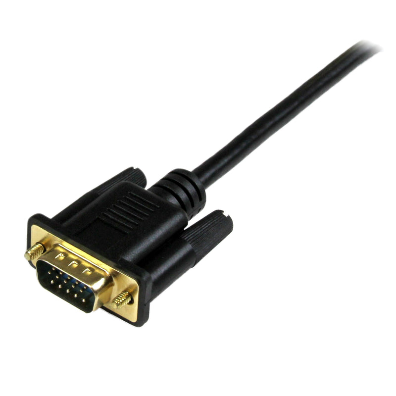 StarTech 10ft Active HDMI to VGA Cable, 1920 x 1200, 1080p (HD2VGAMM10) | Active HDMI to VGA monitor and computer cable, 3m, Built-in cable, Digital to analog conversion, Connect at greater distances HDMI to VGA Cable - 10ft / 3m