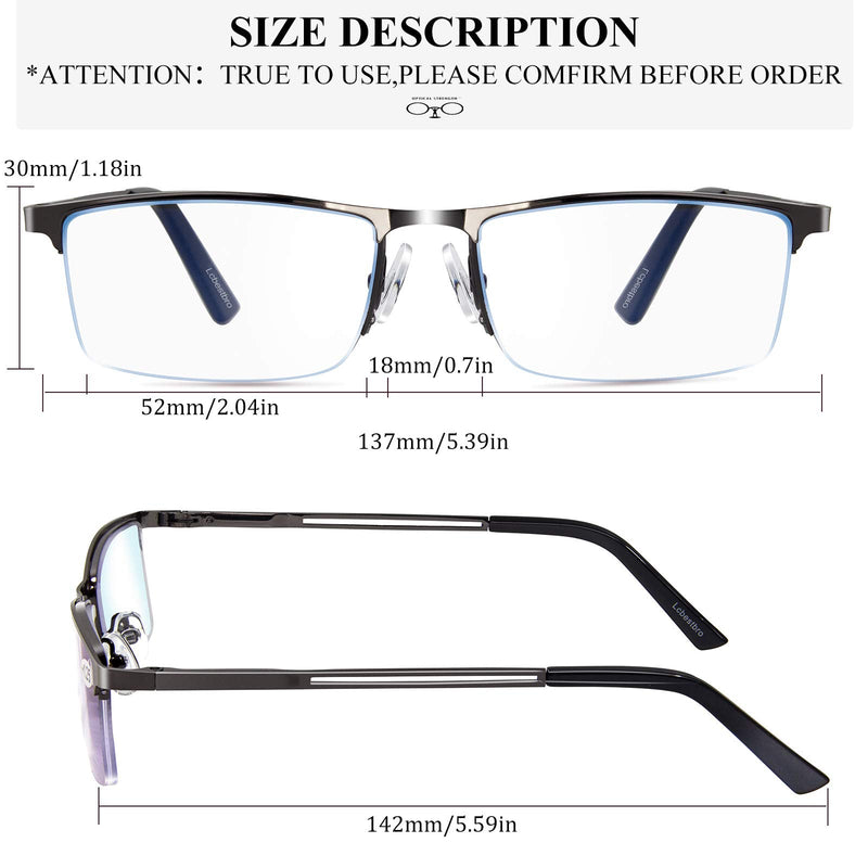Reading Glasses for Men, 1.5 Blue Light Blocking Reading Glasses Metal Readers 3 Pack(gun/Black/Brown) 1.5 x