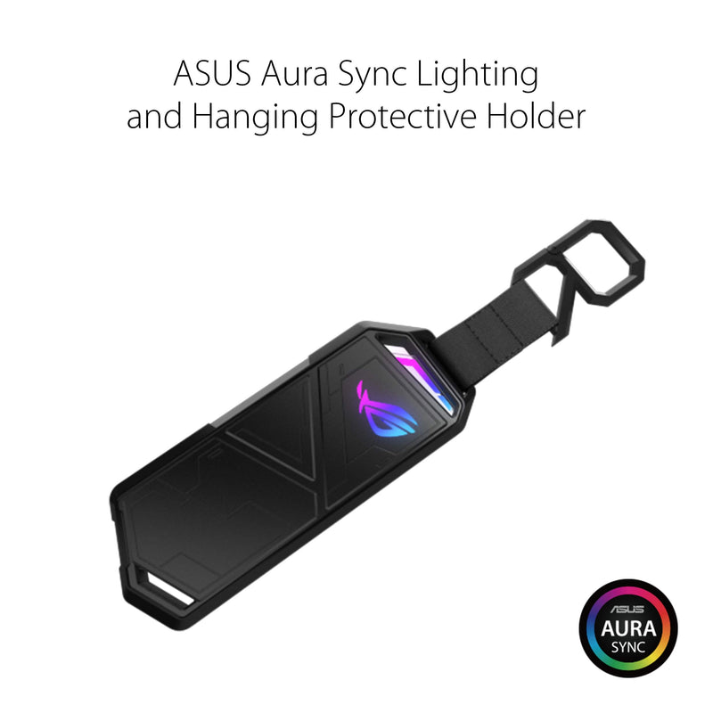ASUS ROG Strix Arion Aluminum Alloy M.2 NVMe SSD Enclosure Case Adapter, USB 3.2 Gen 2 Type-C ,10 Gbps, USB-C to C and USB-C to A Cables, Fits PCIe 2280/2260/2242/2230 M Key/B+M Key, 1 Year Warranty ROG Arion Black|up to 10Gbps