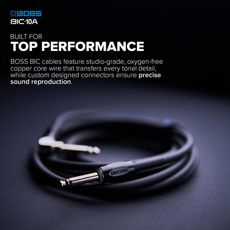 BOSS Colorful Quality Lightweight Instrument Cable (BIC-10A-GN) GREEN