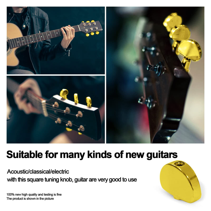 [AUSTRALIA] - 6PCS Metal Big Semicircle Guitar Tuning Pegs Tuners Machine Heads replacement Buttons knobs Handle (Gold) Gold 