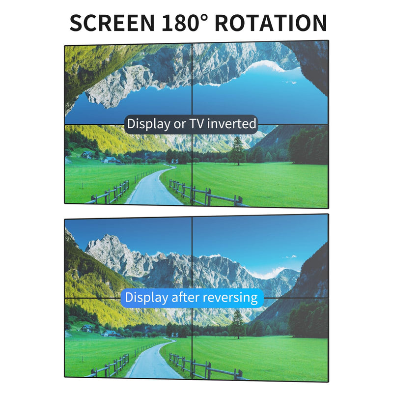 Video Wall Controller 2x2 4k, HDMI TV Video Wall Processor，4 tv Screens into 1 Wall Display with 180 Degree Rotate，Multiple tv Screens one Picture, 8 Splicing Modes 2x2,1x2,1x3,1x4,2x1,3x1,4x1