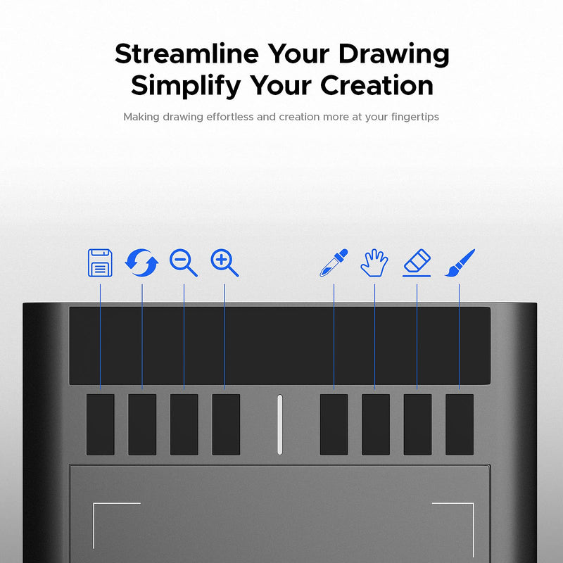 Graphics Drawing Tablet, UGEE M708 10 x 6 inch Large Digital Drawing Pad with 8 Hot Keys 8192 Levels Pen, Graphic Tablets for Computer Graphic Board Creation Sketch for PC/Laptop/Mac OS/Linux/Chrome 10 x 6 inches Wired M708 V3