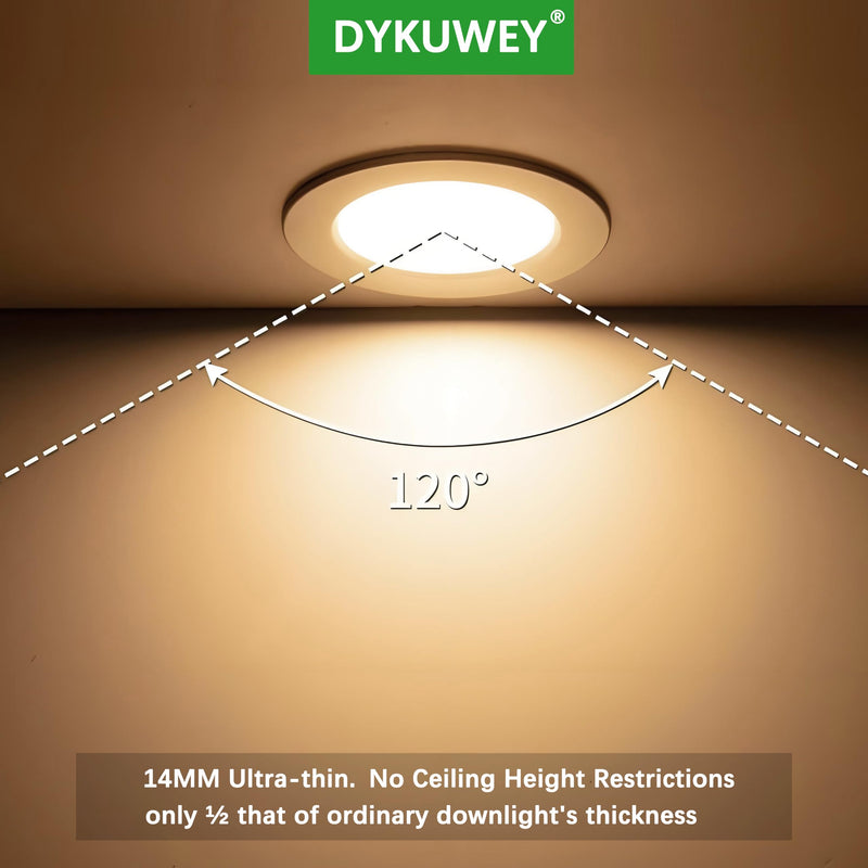 [AUSTRALIA] - DYKUWEY Set of 4 LED Recessed Spotlights, 12 V, 3 W, Recessed Spotlights, LED Flat Hole 55-58 mm and 14 mm Flat, LED Spot 12 V IP44 Dimmable Ceiling Spotlight, Furniture Recessed Spotlights (Nickel Nickel Warm White 3000 K 