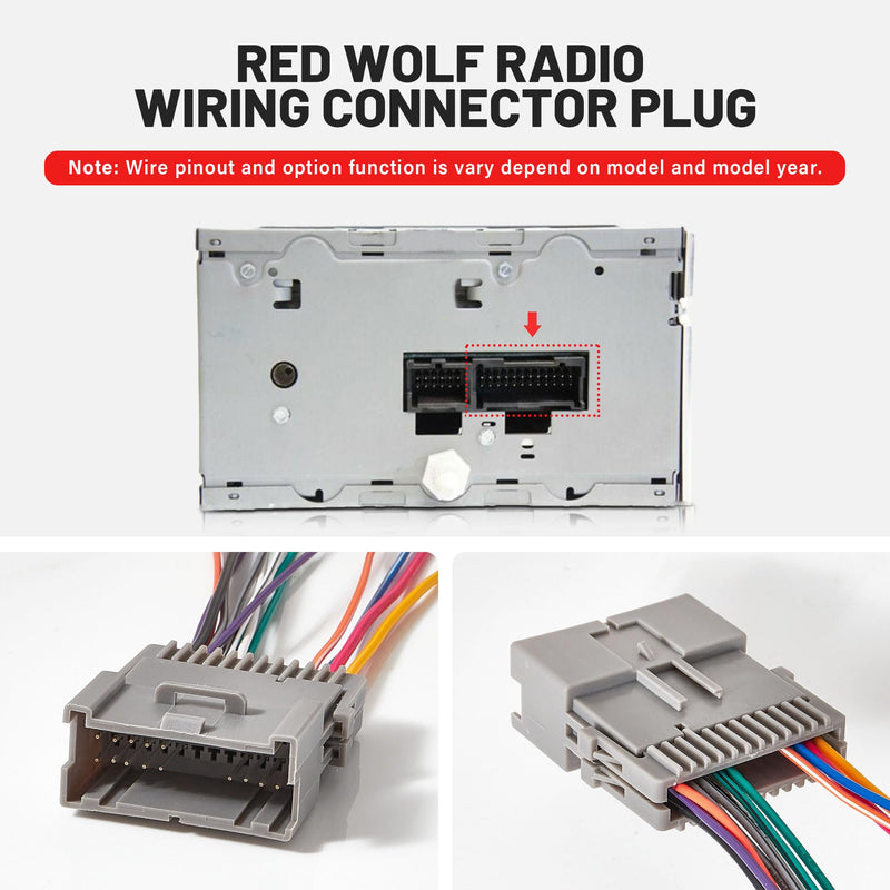 RED WOLF Car Stereo Wiring Harness Fit for 2002-2008 GMC Envoy Sierra, Chevy Silverado Impala w/Connector Butt Install Aftermarket Radio Wire Cable Connector Plug Adapter