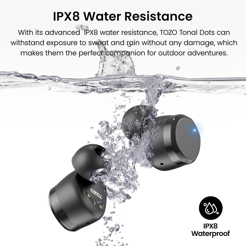 TOZO T12 Wireless Earbuds Bluetooth 5.3 Headphones Built-in ENC Noise Cancelling Mic, 55 Hrs Playtime App Customize EQ IPX8 Waterproof LED Digital Display Premium Sound Headset Black Compact Ergonomic Edition