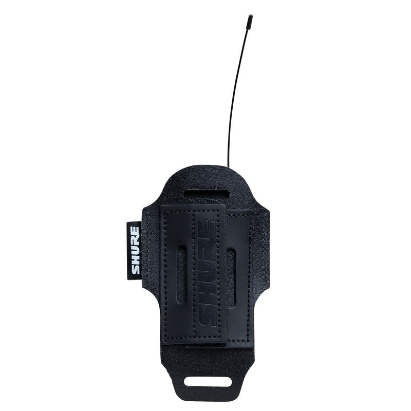 Shure by Gator Premium Black Leather Wireless Bodypack Transmitter Pouch; (SH-BODYPACK-PBK-L)