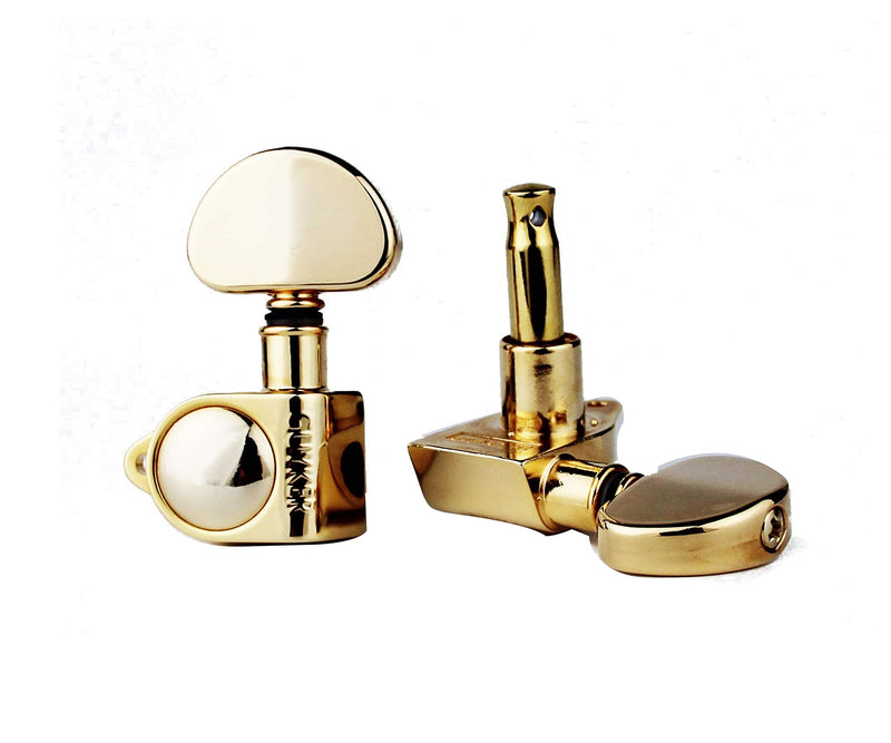 [AUSTRALIA] - Guyker Guitar Machine Heads (3L + 3R Handed) – 1:21 Sealed Tuners Tuning Key Pegs with Big handle Replacement for Electric, Folk or Acoustic Guitars – Gold, GK102G 