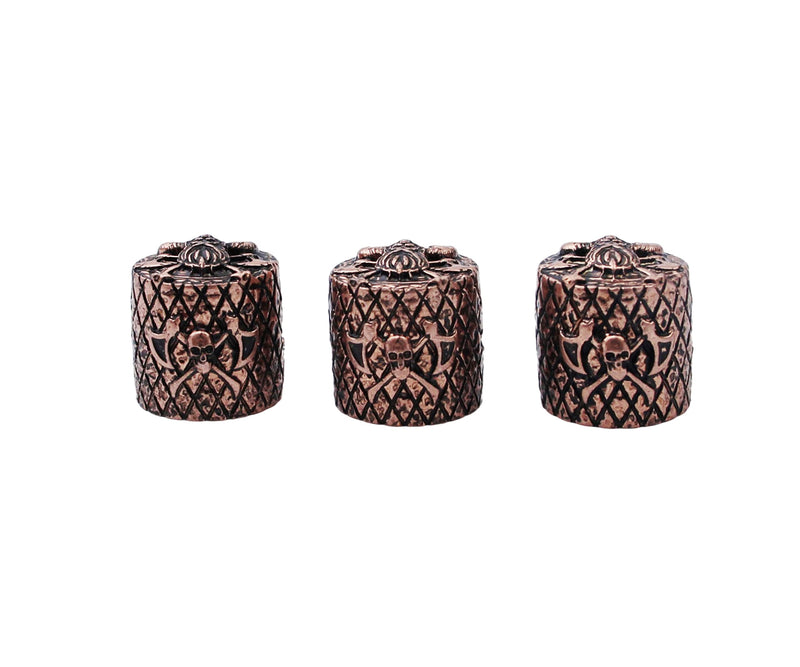 Guyker 3Pcs Guitar Bass Knobs 6mm Dia. Shaft Pots - Zinc Alloy Savage Pirates Surface Retro Style Tone Volume Control Potentiometer Knob Replacement for Electric Guitar Bass (CKB009, Antique Bronze) Antique Bronze, CKB009