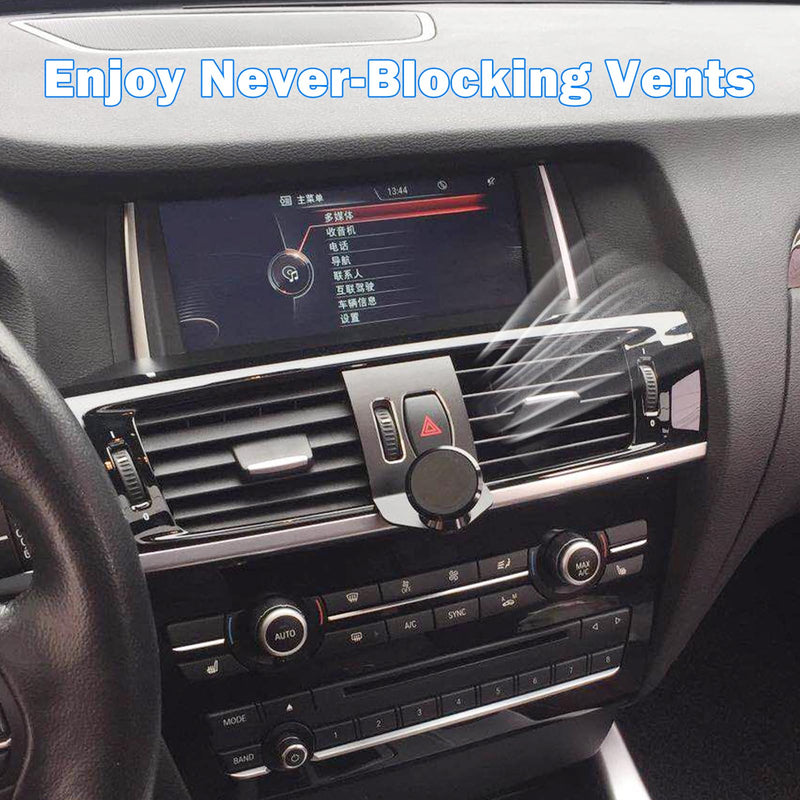 360-Degree Rotary Cell Phone Holder Mobile Phone Mount Black(Magnet) Compatible with BMW X3 X4 F25 F26 2010-2016 (Black)