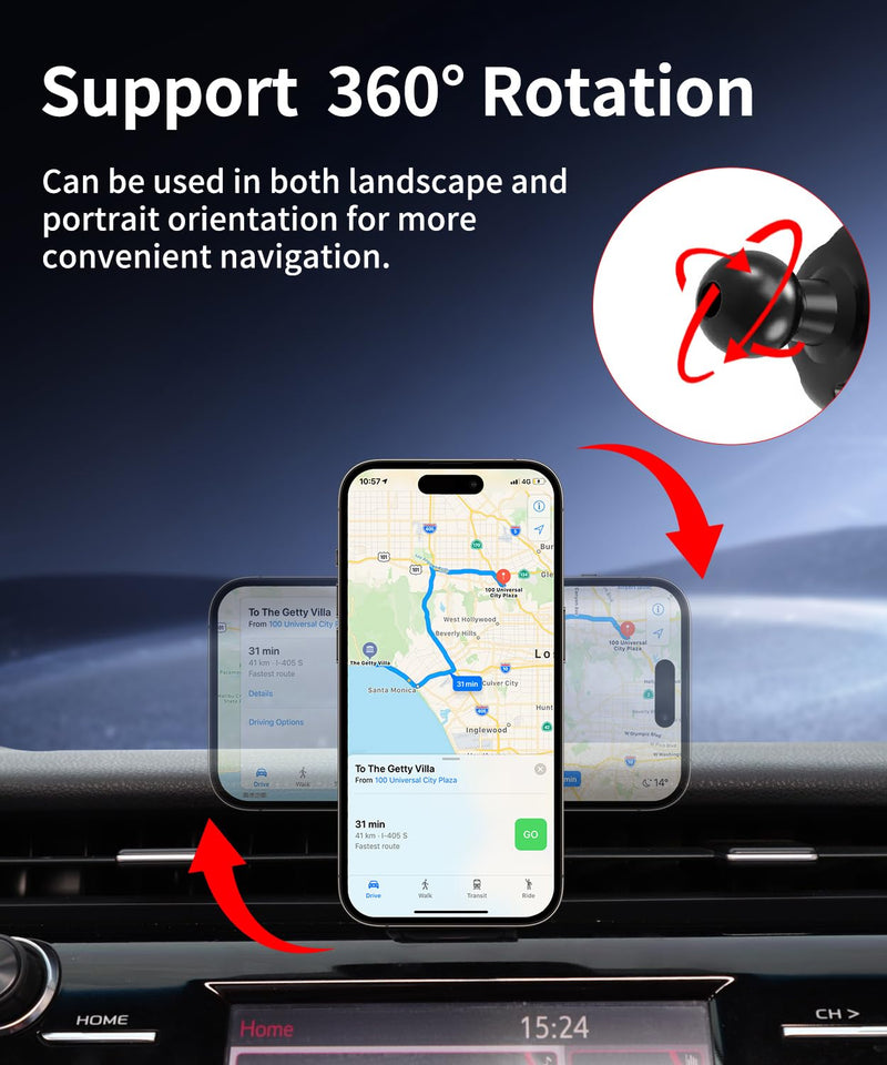 Car Phone Holder for Toyota Camry 2018 2019 2020 Auto Accessories, Cell Phone Mount Compatible with MagSafe, 360° Rotation, Hands Free Not Affect Air Vent for Toyota Camry 2018-2020