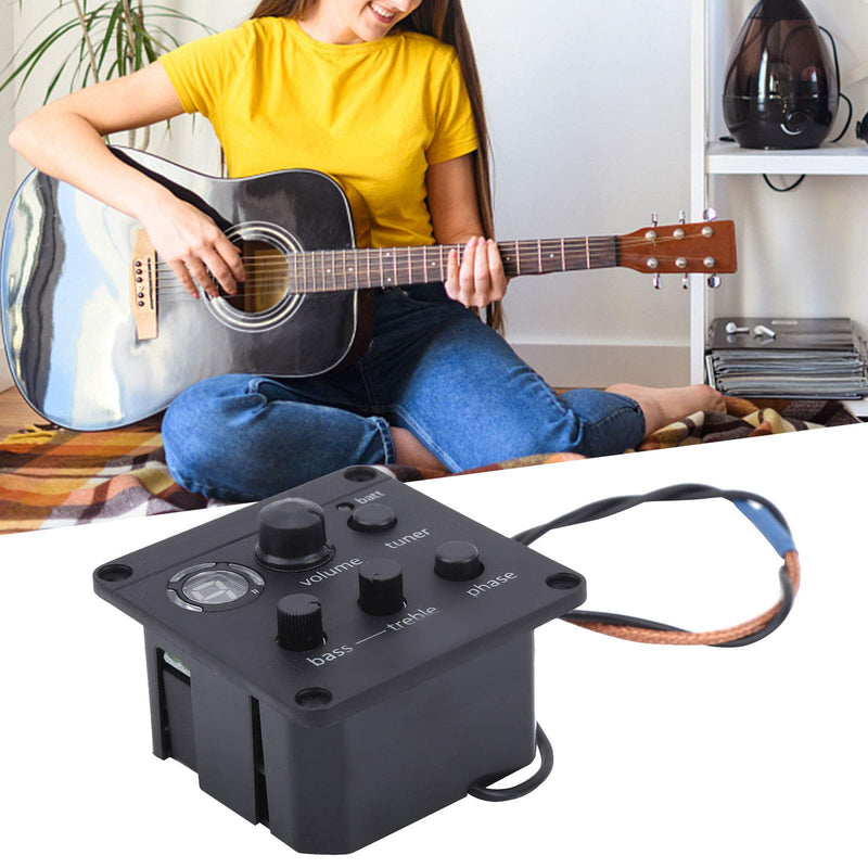 Acoustic Guitar Pickup Preamp System, Pickup Onboard Preamps Equalizer Pre-Wired Guitar Pickup Turner Onboard Preamps EQ Equalizer for Glued to Sound Hole
