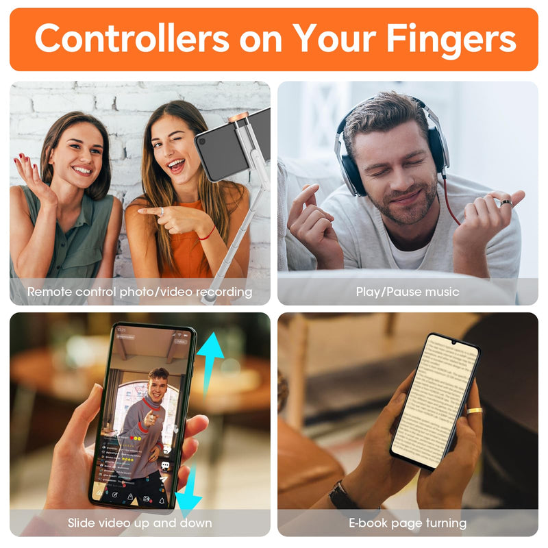 2025 Gesture Control Smart Ring for Men & Women, Free Subscription New Ultra-Thin Fitness Tracker, 24/7 Tracking of Activity Health, Sleep, Body Temperature, Android and iOS (Gold Size 12)