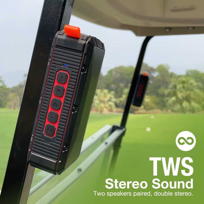 Pro Portable Magnetic Bluetooth Golf Speaker Wireless Waterproof IPX6/Shockproof 3rd Generation Magnetic Golf Speakers for Golf Cart 24Hour Battery Golf Accessories Golf Gifts(TWS & SD Card function) TWS & SD Card function