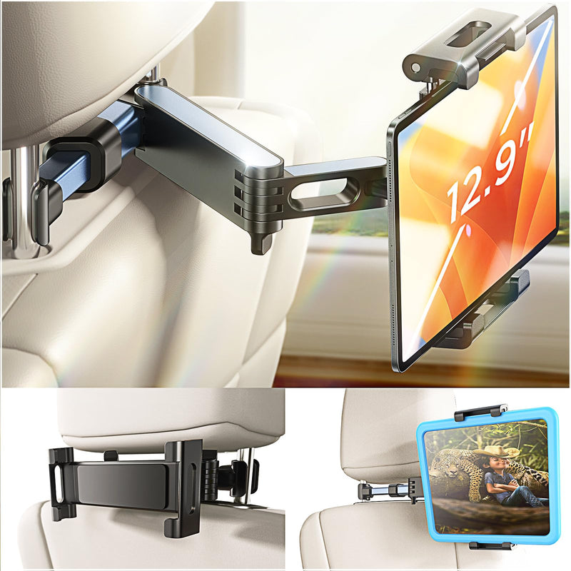 LISEN Tablet iPad Car Holder Back Seat - Stretchable Tablet Holder for Car Headrest, Road Trip Must Haves Tablet iPad Car Mount Car Accessories