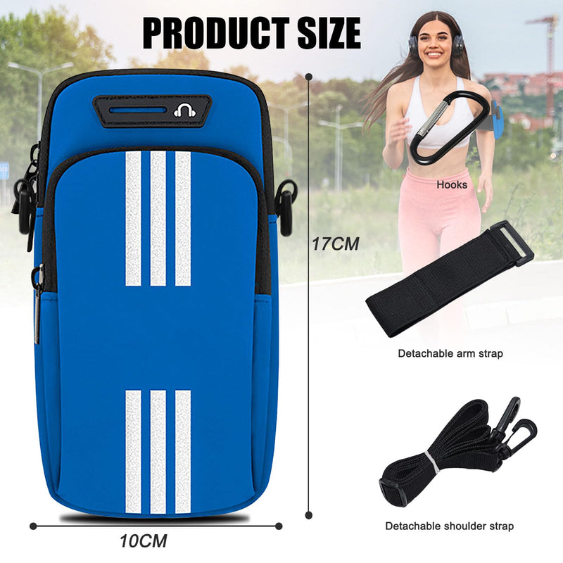 Phone Holder for Running Armband Small Crossbody Bags for Women Men Kids,iPhone 11 12 13 14 15 Pro Max Xs XR X 8 7 Plus SE Mini Pouch,Samsung Galaxy Ultra Edge S24 S23 S22 S21 Note 20 Arm Bag 03-Blue