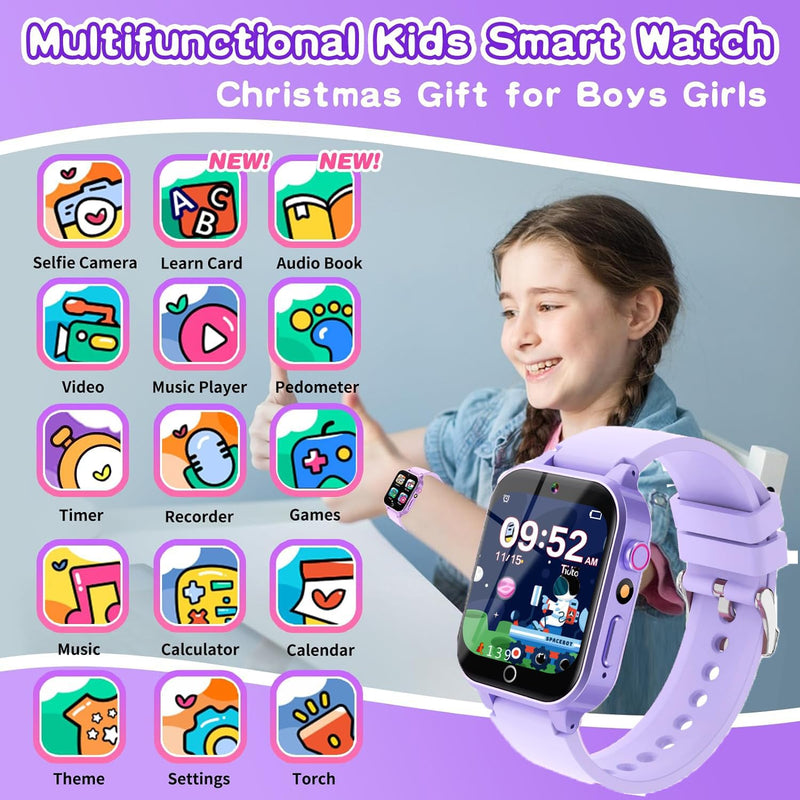 Cosjoype Kids Smart Watch with Puzzle Games Camera Video Touch Screen, Christmas Birthday Gifts for Girls and Boys Age 3-12