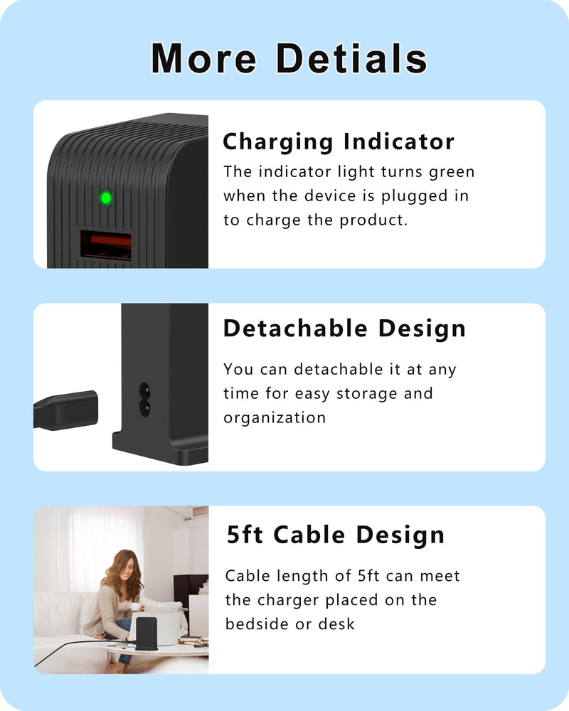USB Charger 6 Port 50W Multi USB Tower Charging Station for Multiple Devices iPhone 15/14/14 Pro/14 Pro Max/13 Pro/13 Pro Max/Android/Samsung/Tablet,etc(Black USB) black 50W 6A
