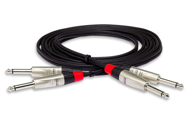 Hosa HPP-020X2 Pro Stereo Interconnect, Dual REAN 1/4" TS to Same, 20 Feet