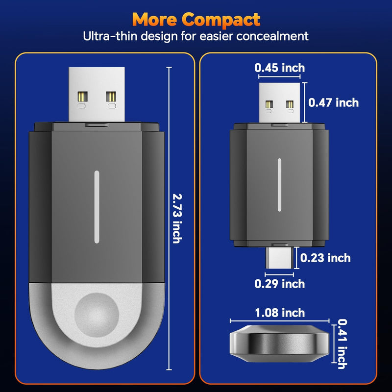 Master Cables 2 in 1 Wireless Carplay Adapter for Apple CarPlay & Android Auto, USB A & USB C Dongle Converts Wired to Wireless, Compatible with Cars from 2016, Plug & Play