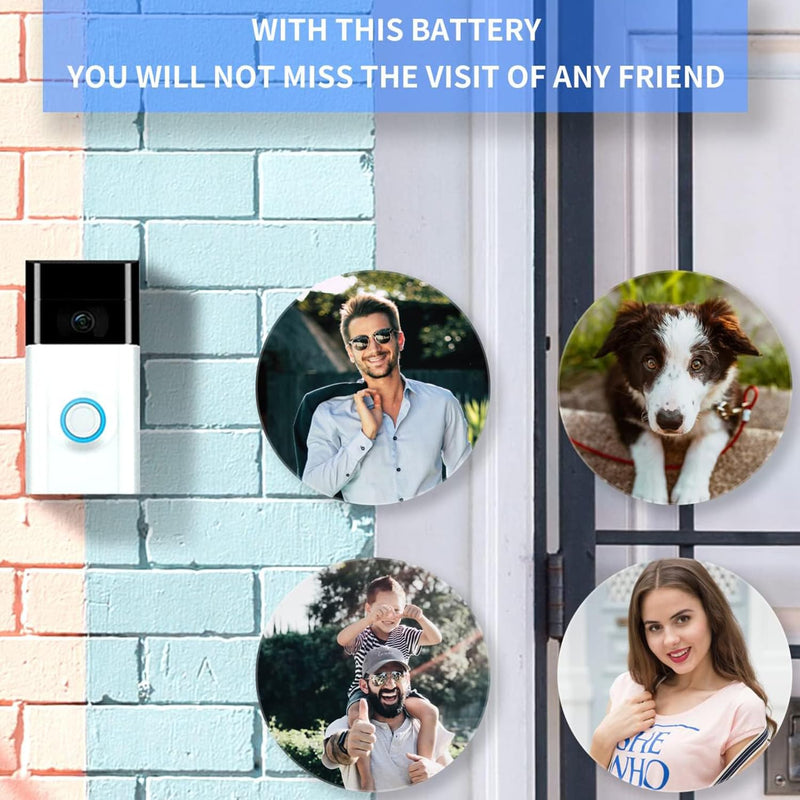 [AUSTRALIA] - New V4 Battery for Ring-Doorbell-Camera 1/2/3/4/3+/3plus, Stick-Up Cam (2nd & 3rd Gen), Peephole/Spotlight Camera/Spotlight Cam solar/Camera Indoor Outdoor 3.65V 6040mAh 