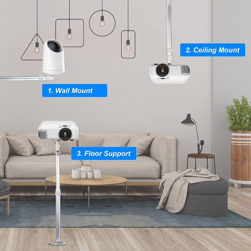 Ceiling Wall Projector Mount Universal Projector Bracket Extendable Height Camera Mount 15-24in Wall Hanger Projector Stand for DLP Projector Video Projector CCTV DVR Camera
