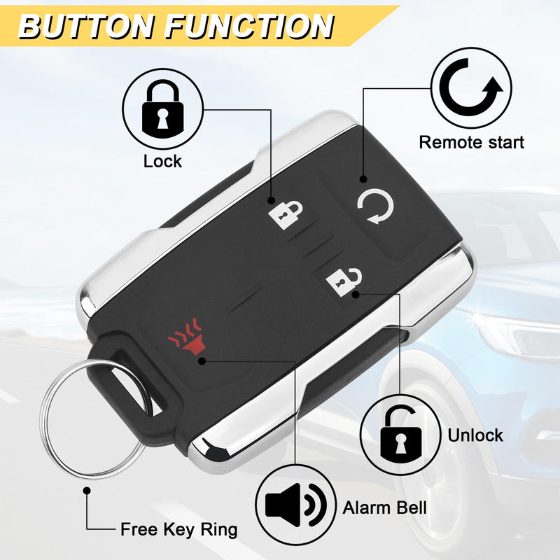 [AUSTRALIA] - Key Fob Replacement for 2014-2020 Chevy Silverado 1500 2500 3500/15-21 Colorado/ 2015-2021 GMC Canyon/ 14-20 Sierra Car Keyless Entry Remote Control, M3N-32337100, 4 btn 